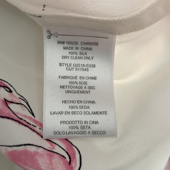 Equipment Signature Flamingo Print Silk Shirt (Size Small) - Picture 4 of 4